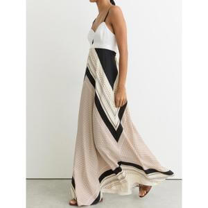 REISS Myra Scarf-Print Tie-Back Maxi Dress